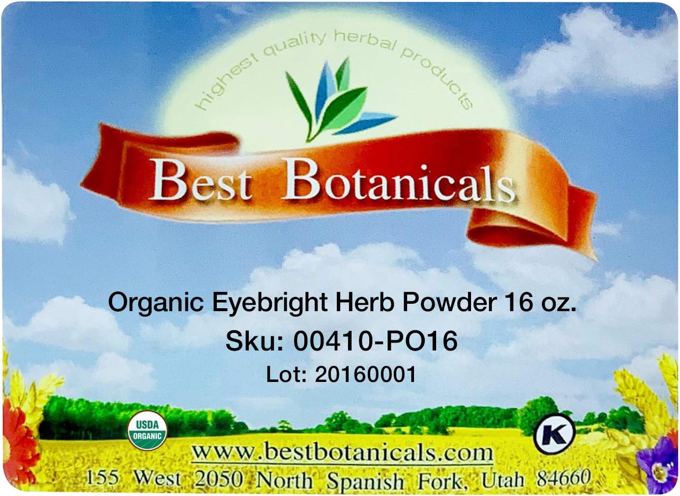 16 oz Best Botanicals Eyebright Herb Powder - Premium Quality Herbal Supplement