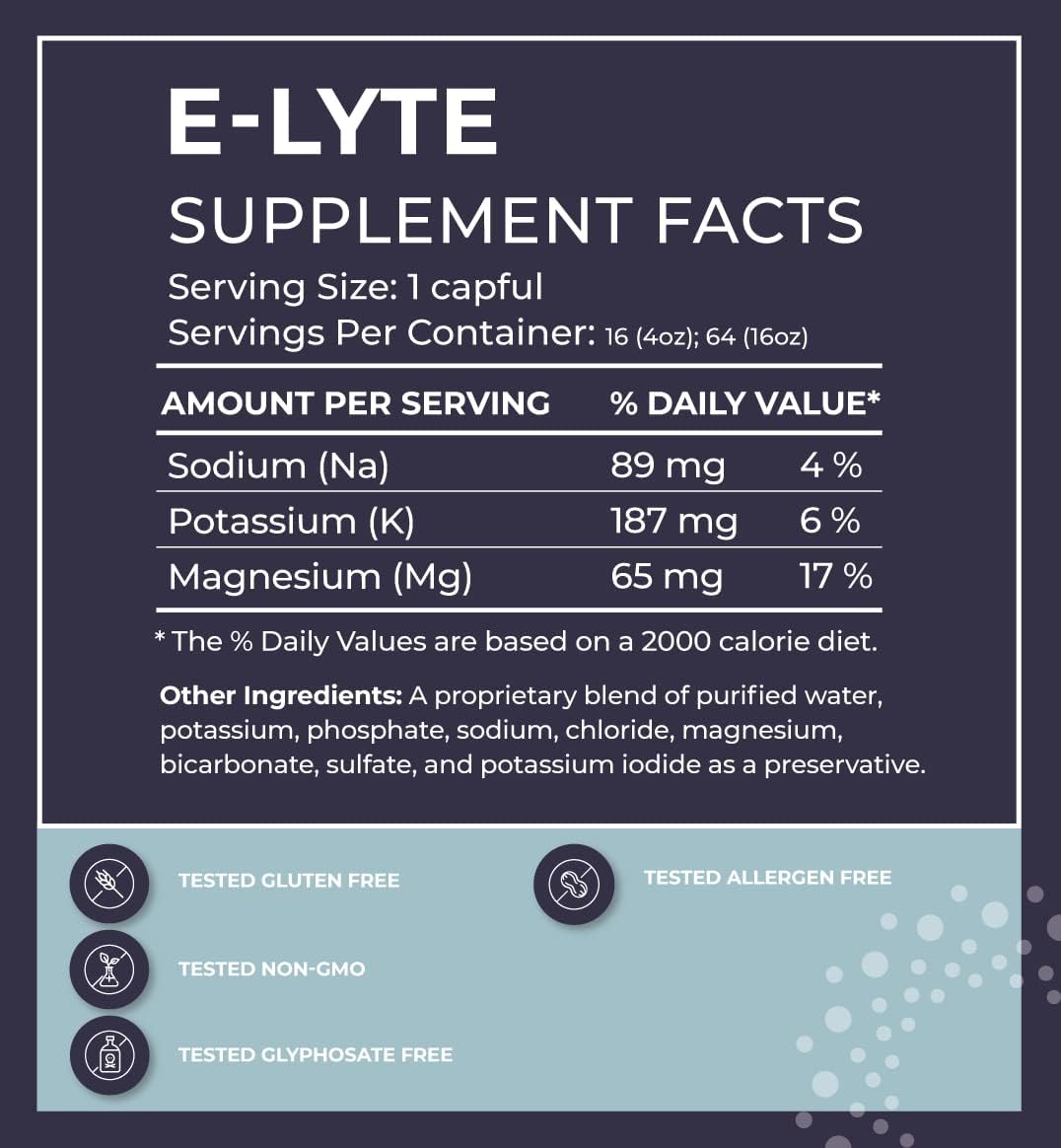 16 oz BodyBio Electrolytes Liquid Concentrate with Magnesium, Potassium, Sodium - Sugar-Free Keto Hydration Drink for Dehydration Recovery and Cramp Relief