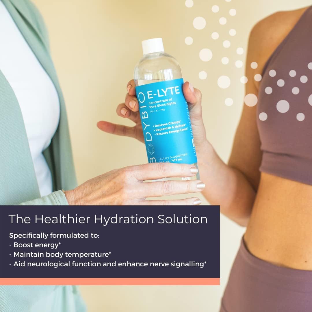 16 oz BodyBio Electrolytes Liquid Concentrate with Magnesium, Potassium, Sodium - Sugar-Free Keto Hydration Drink for Dehydration Recovery and Cramp Relief