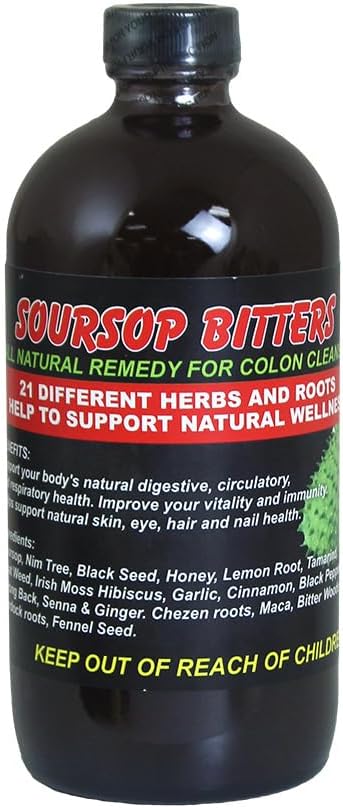 16 oz. Bottle of Soursop Bitters - Premium Quality - Large Size Bottle