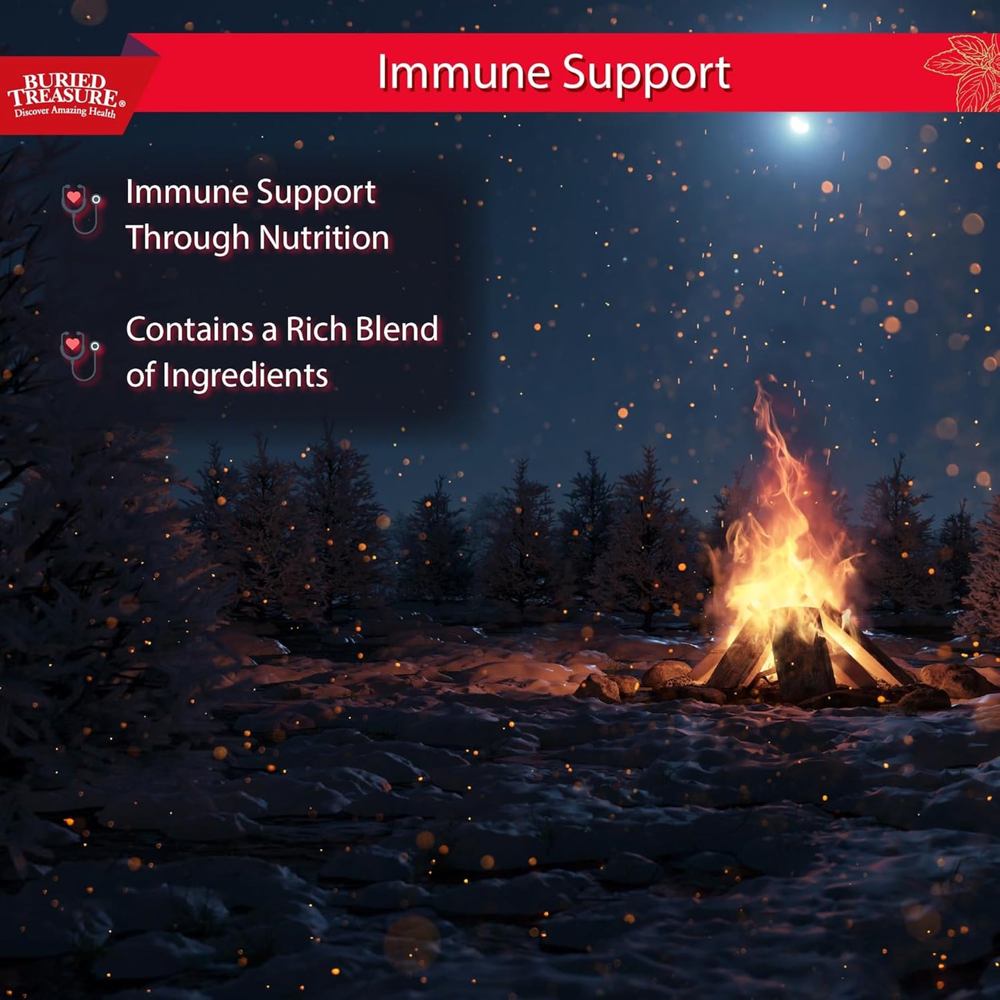 16 oz Buried Treasure ACF Extra Strength Immune Support Liquid Dietary Supplement - Elderberry, Vitamin C, Zinc, Herbal Formula - 16 Servings