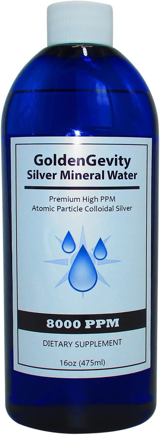 16 oz GoldenGevity 8000 PPM Bioactive Colloidal Silver | Immune Support Trace Mineral Supplement | Non-GMO & Non-Toxic