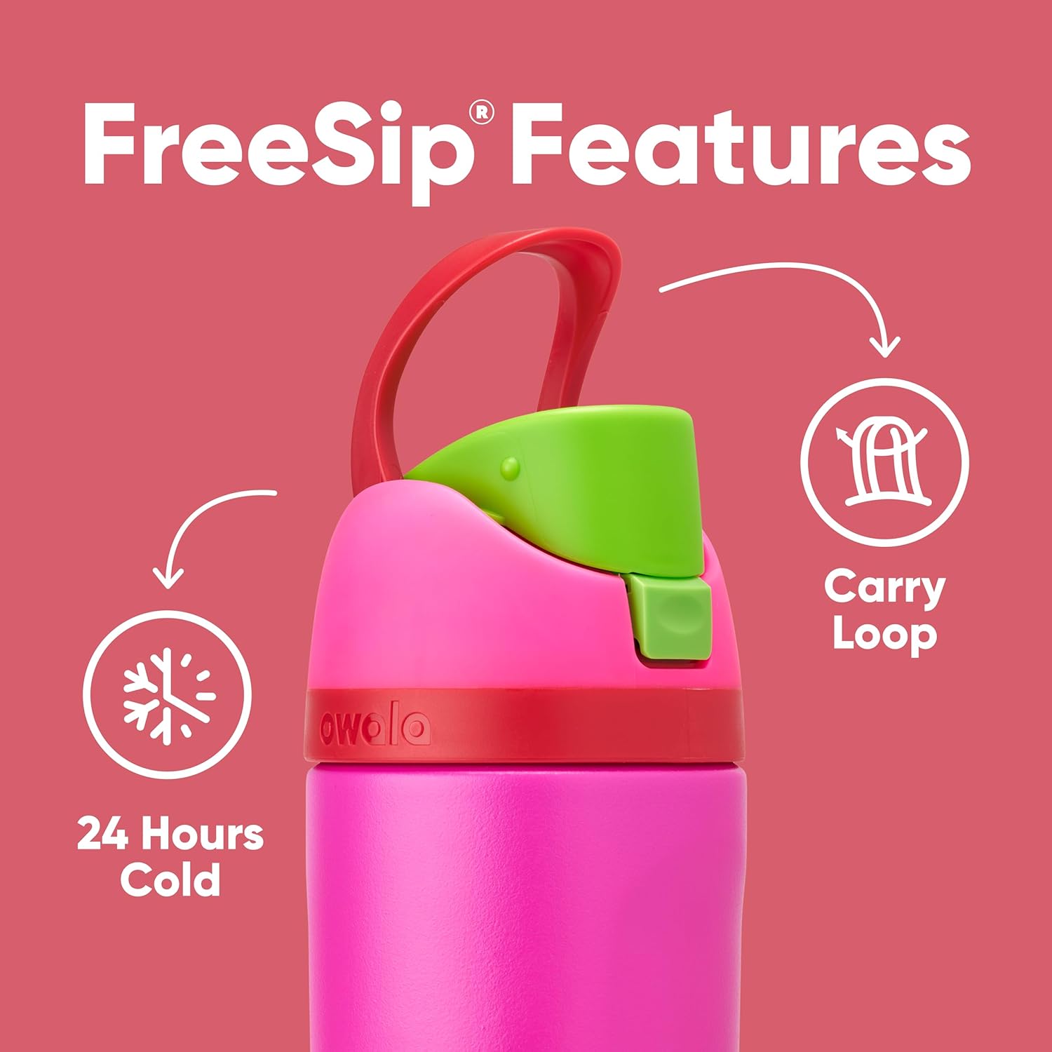 16 oz Insulated Stainless Steel Kids Water Bottle with Straw - BPA-Free, Ideal for Sports, Travel, School - All The Berries