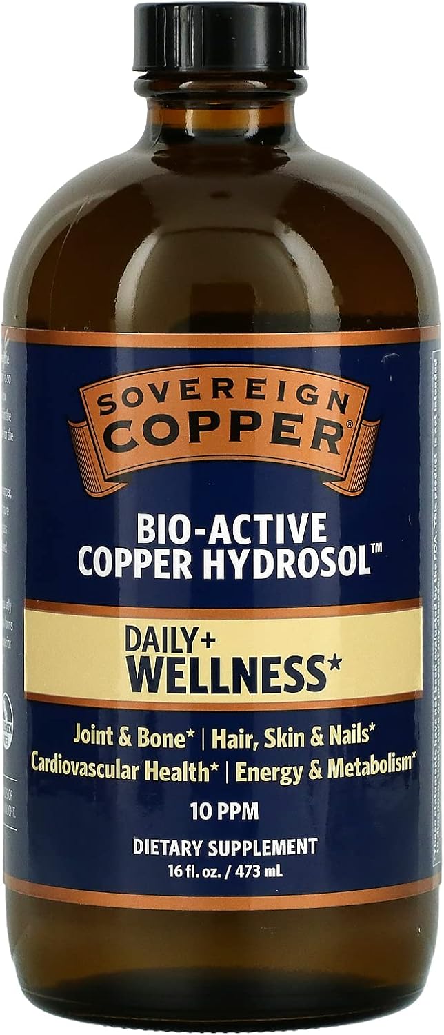 16 oz Liquid Sovereign Silver Natural Immunogenics Bio-Active Copper Hydrosol with 10 ppm