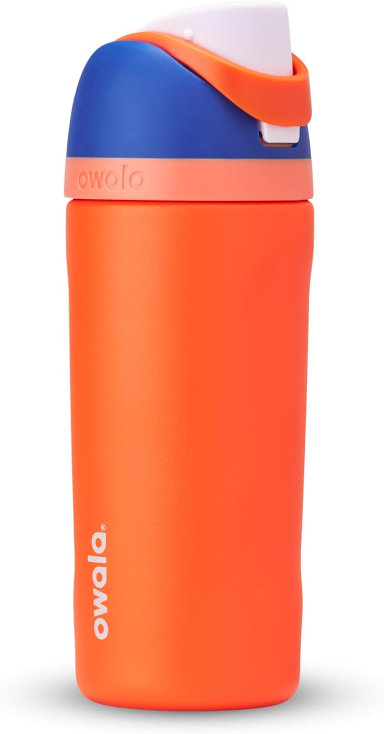 16 oz Owala Kids FreeSip Insulated Stainless Steel Water Bottle with Straw - BPA-Free, Blue Citrus - Ideal for Sports, Travel, School