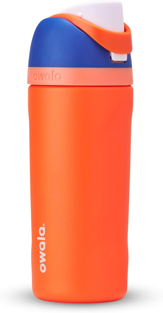 16 oz Owala Kids FreeSip Insulated Stainless Steel Water Bottle with Straw - BPA-Free, Blue Citrus - Ideal for Sports, Travel, School