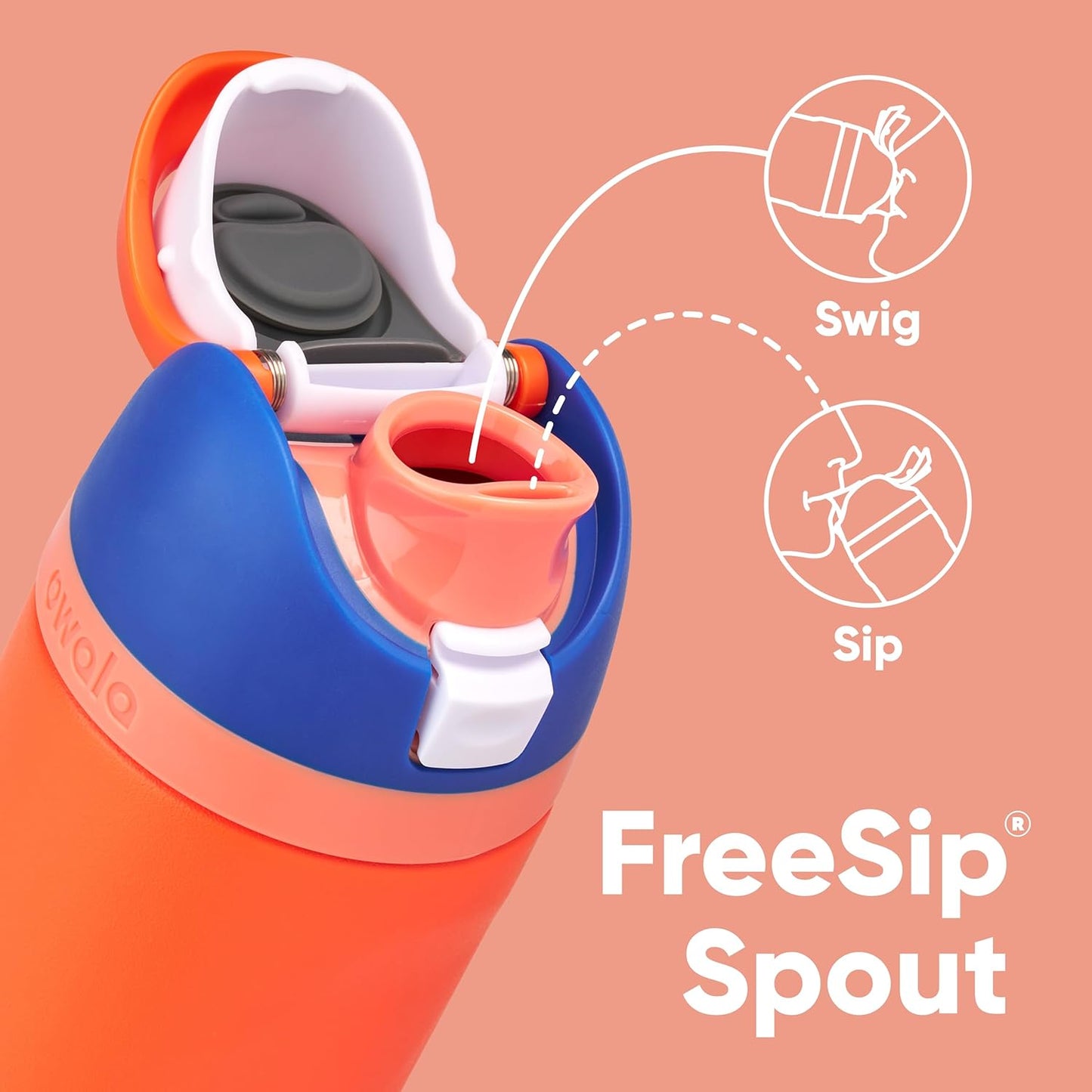 16 oz Owala Kids FreeSip Insulated Stainless Steel Water Bottle with Straw - BPA-Free, Blue Citrus - Ideal for Sports, Travel, School