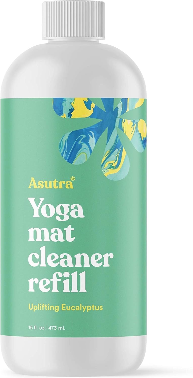 16 oz Refill of ASUTRA Yoga Mat Cleaner Spray with Uplifting Eucalyptus Essential Oil - Deep-Cleansing Formula for Fitness Gear & Gym Equipment, No Residue