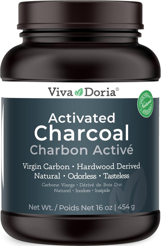 16 Oz Viva Doria Hardwood Derived Virgin Activated Charcoal Powder - Food Grade