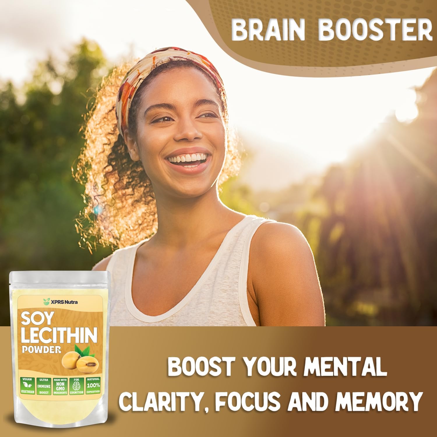 16 oz XPRS Nutra Food Grade Soy Lecithin Powder - Vegan-Friendly Fat Emulsifier for Cooking & Baking