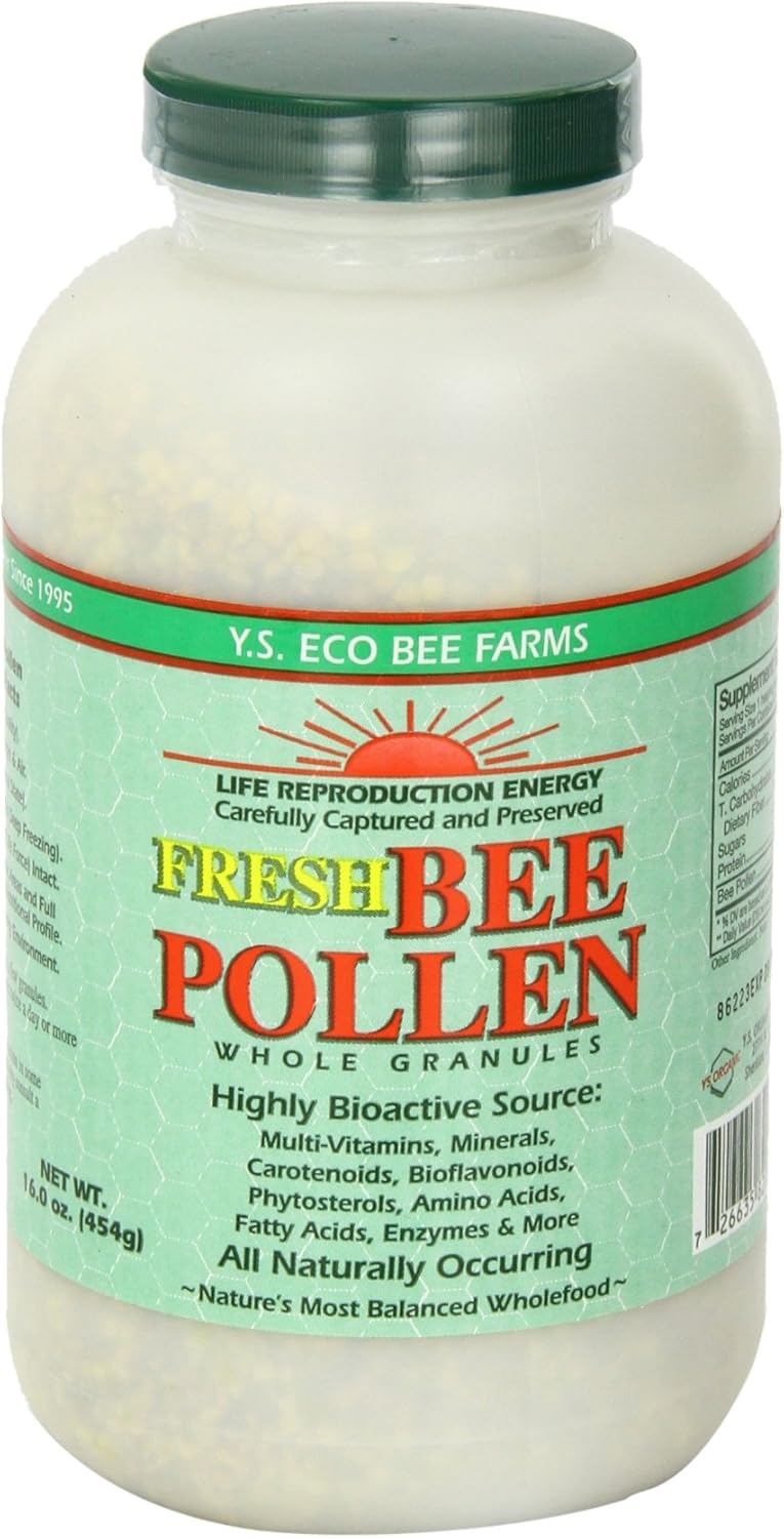 16 oz YS Eco Bee Farms Fresh Whole Bee Pollen Granules for Natural Energy Boost - BoostGo Australia