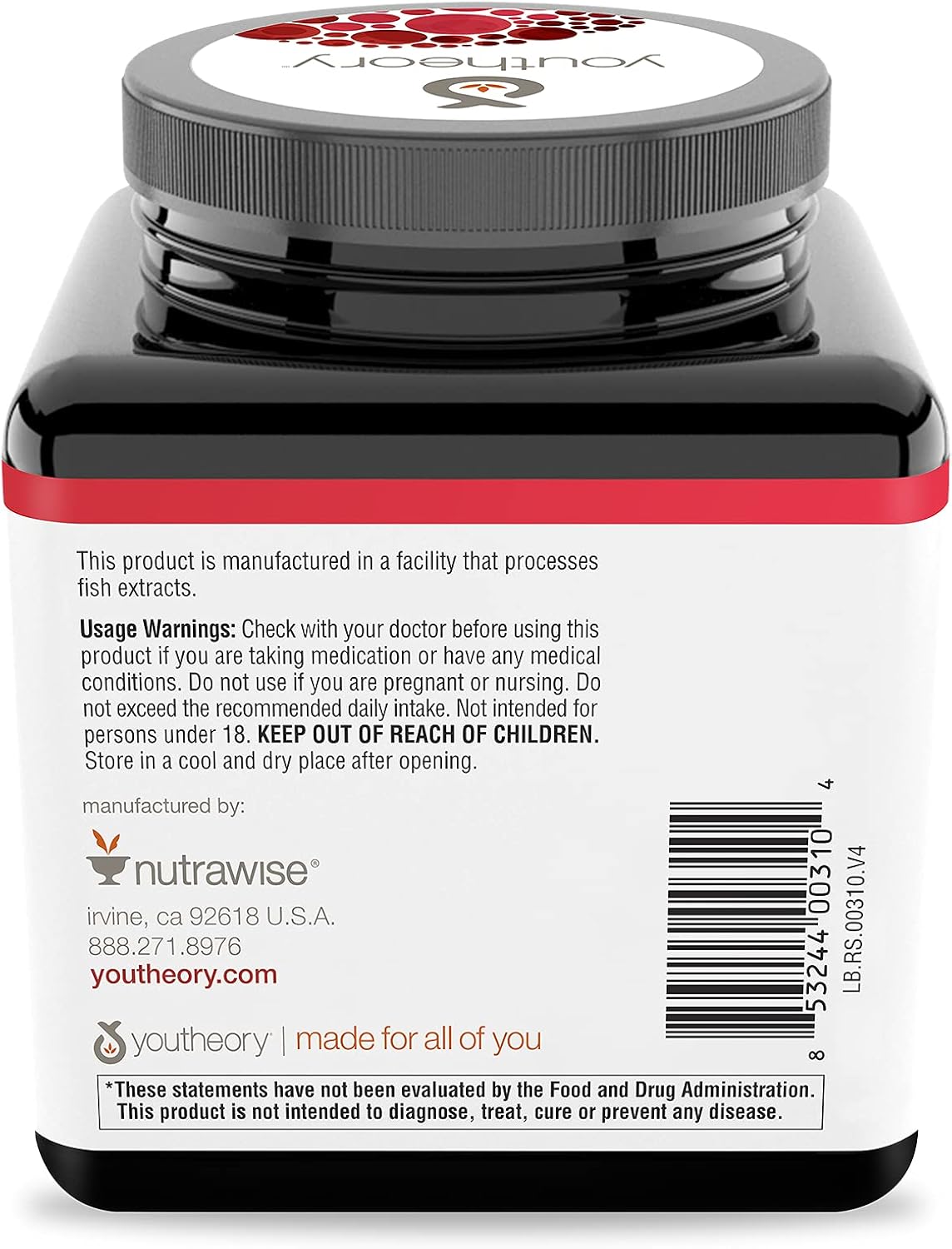 160 Count Youtheory Resveratrol with Acerola Capsules - Antioxidant Supplement (1 Bottle)
