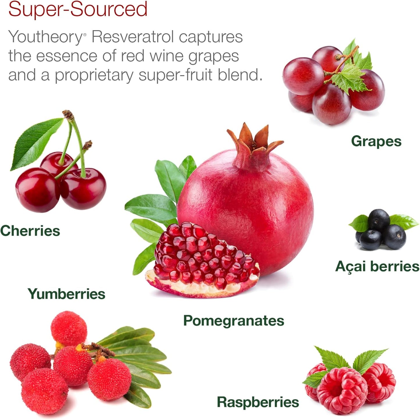 160 Count Youtheory Resveratrol with Acerola Capsules - Antioxidant Supplement (1 Bottle)