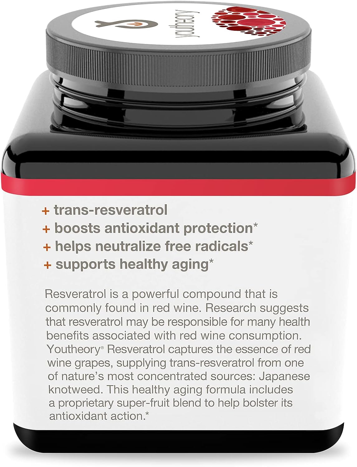 160 Count Youtheory Resveratrol with Acerola Capsules - Antioxidant Supplement (1 Bottle)