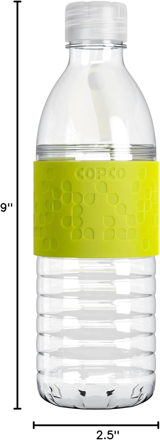 16.9 oz Copco Hydra Water Bottle - Spill-Resistant Lid, BPA-Free, Leak-Proof, Portable - Durable Tritan, Non-Slip Sleeve, Twist-Open Body - Ideal for Gym, Office, School - Light Blue