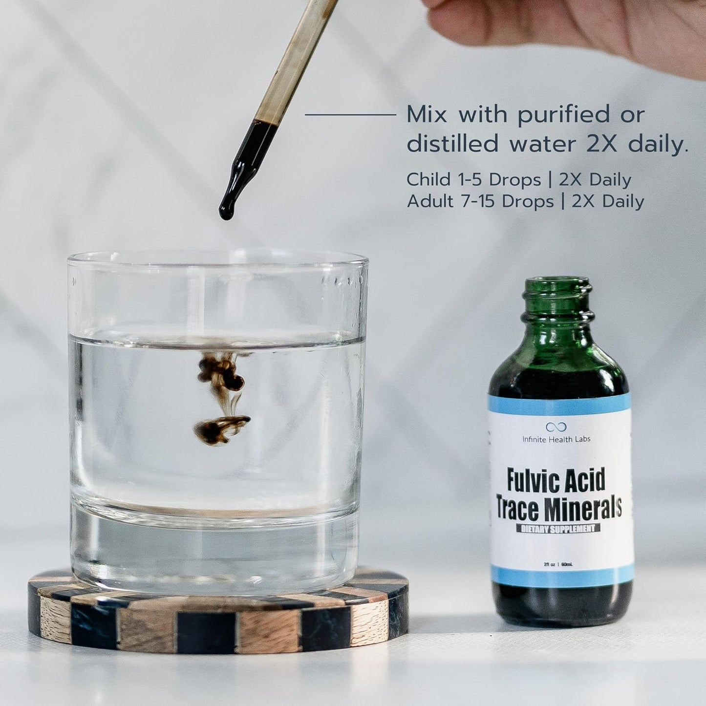 169 Servings of Infinite Health Labs Fulvic Acid Trace Minerals Supplement for Bioavailable Humic Acid Multimineral Electrolyte Support