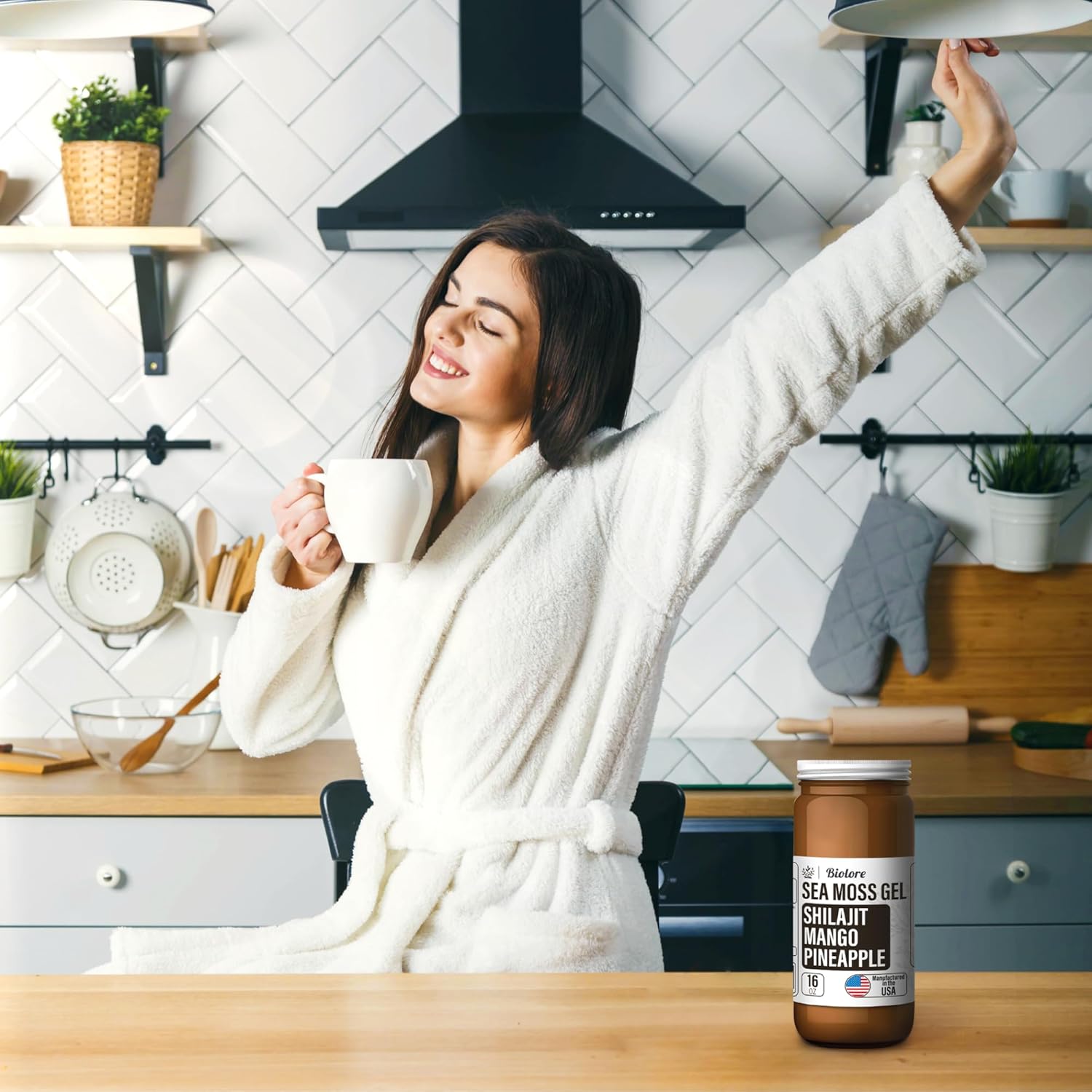 16oz Biolore Sea Moss Gel with Shilajit - Wildcrafted Irish Seamoss Rich in Essential Vitamins & Trace Minerals - Vegan Superfood USA Made