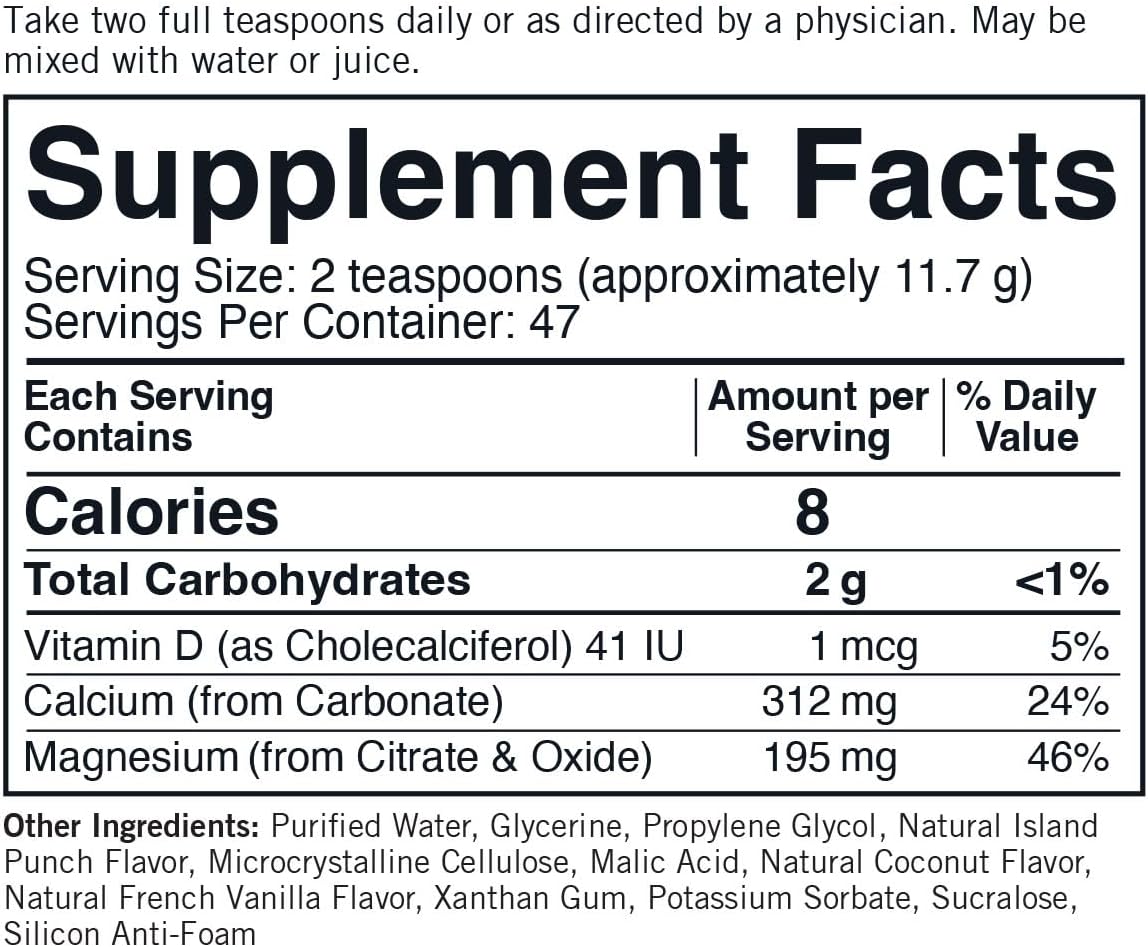 16oz Kirkman Liquid Calcium Magnesium Supplement - High Absorption Formula