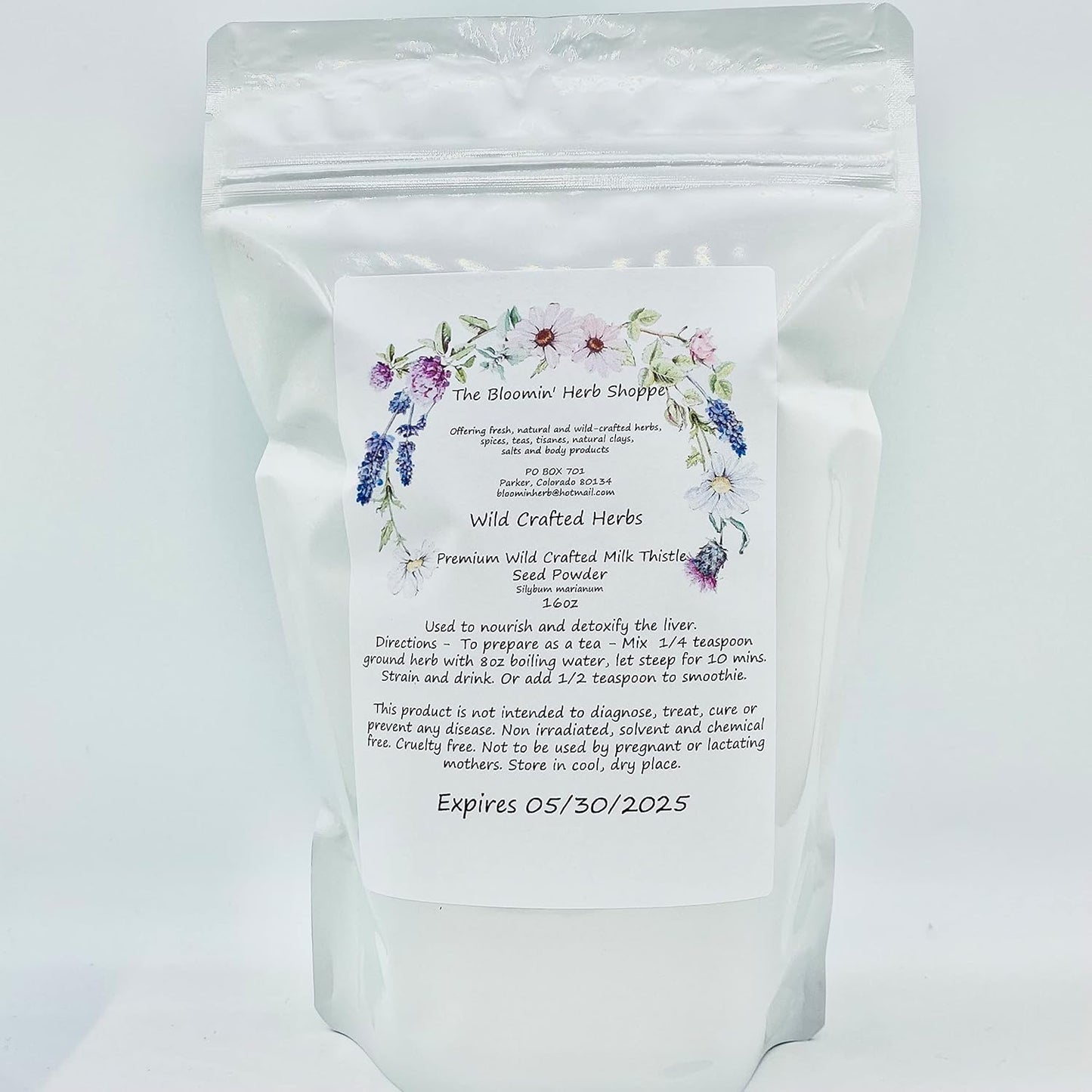 16oz Pound Raw Milk Thistle Seed Powder - Premium White Label Herbs and Spices for Liver Support by The Bloomin Herb Shoppe