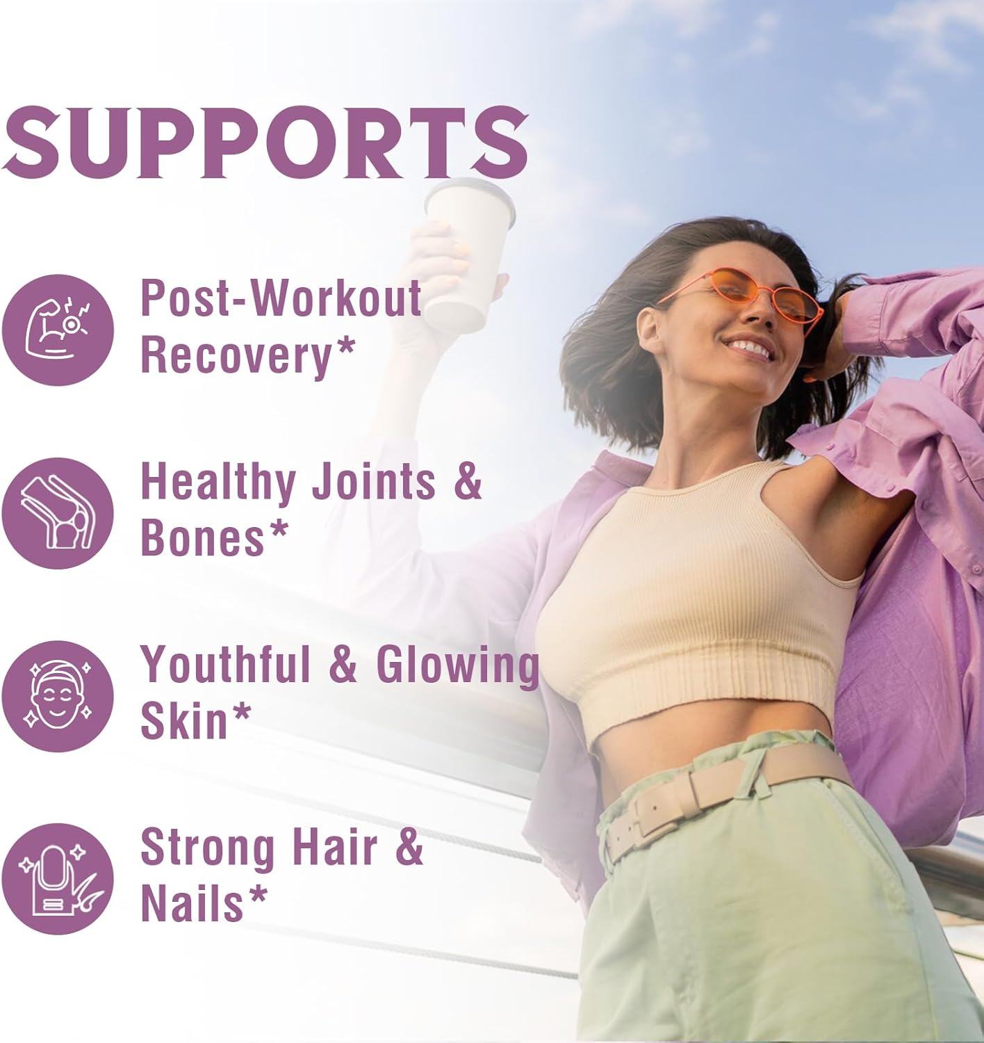 16oz Vitalibre Bovine Collagen Peptides Powder - Hydrolyzed Protein Supplement for Skin, Hair & Nails