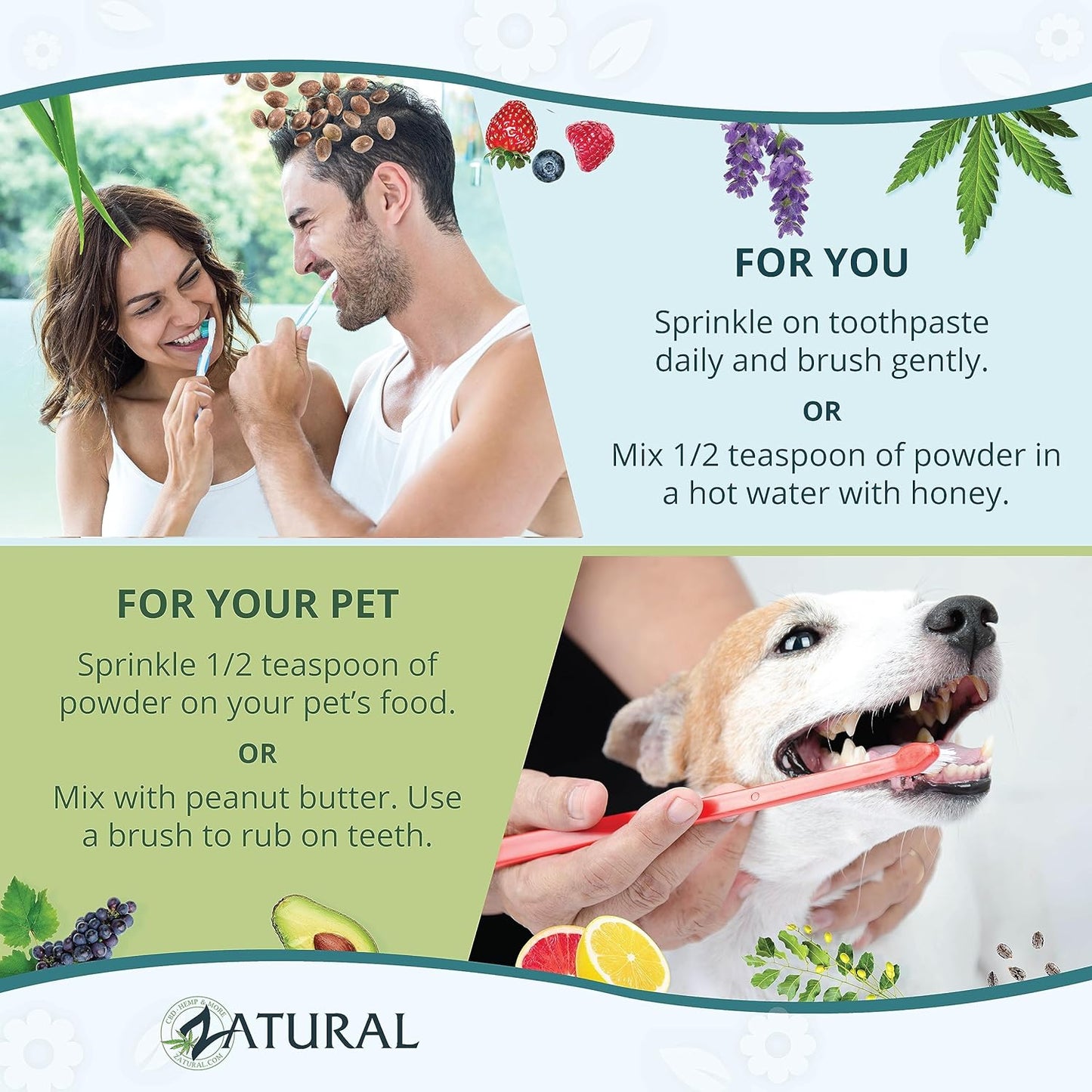 16oz Zatural Neem Bark Powder - Dental & Digestive Support - Tooth Powder for Oral Health - 100% Pure