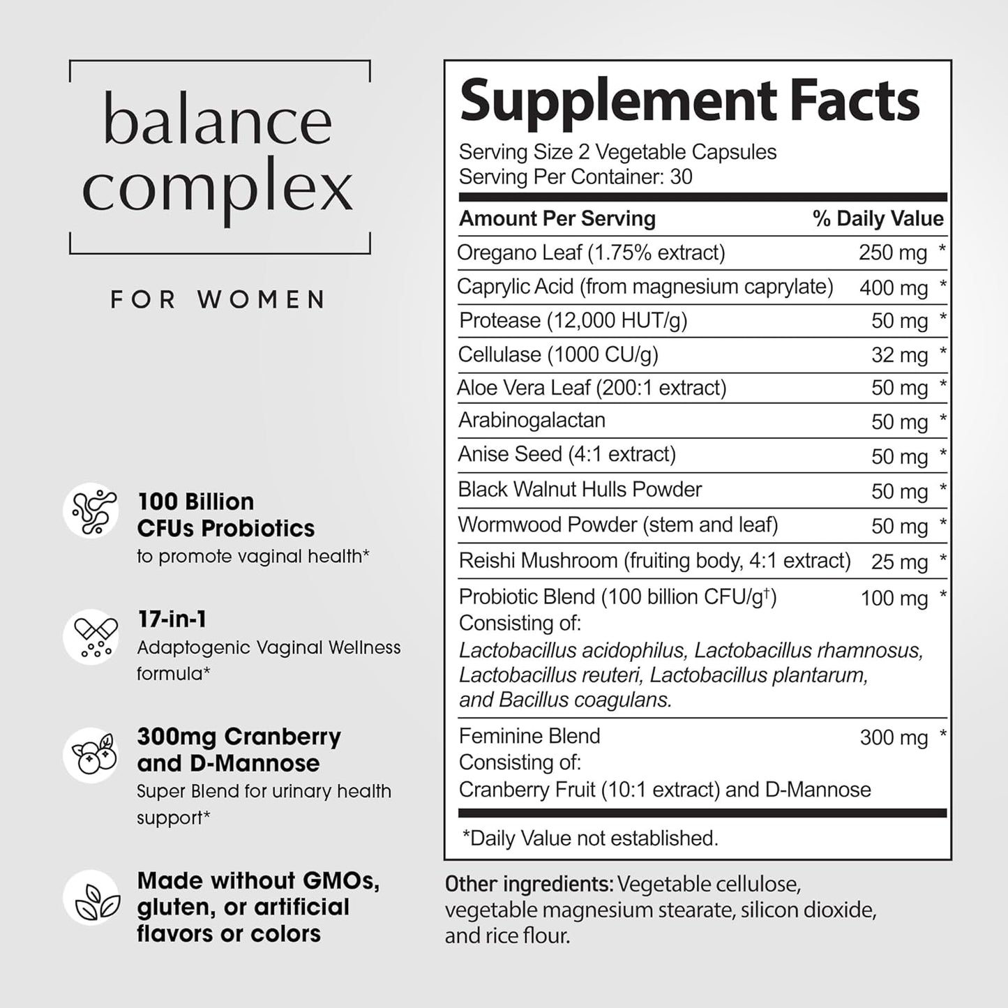 17-in-1 Vaginal Health Probiotic Capsules with Cranberry & D-Mannose - 100 Billion CFU for Women - Promote Urinary Tract Health & pH Balance - BoostGo Australia
