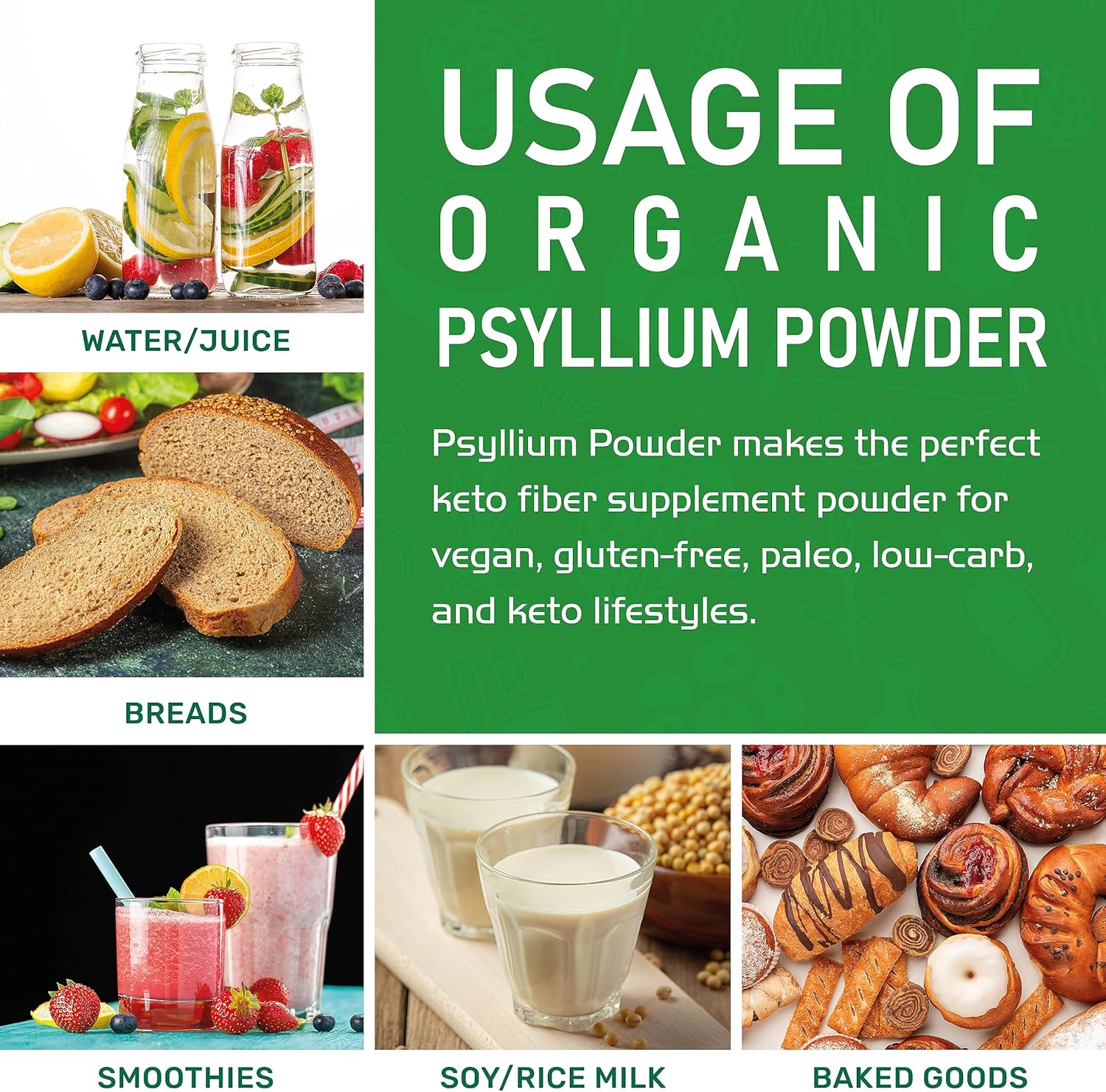 1.75 LB Bulk Bag of Jiva Organics Psyllium Husk Powder - Non-GMO, Keto Friendly, Fine Ground Fiber for Easy Mixing