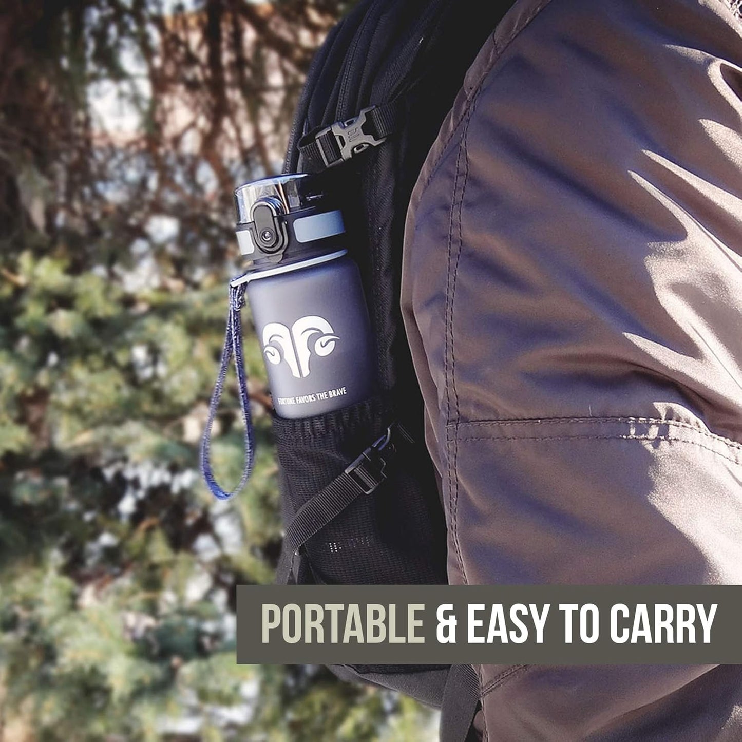 17oz Embrava Sports Water Bottle - Eco Friendly, BPA-Free Plastic - Ideal for Running, Gym, Yoga, Hiking - Fast Flow, 1-Click Open, Leak-proof Flip Top Lid