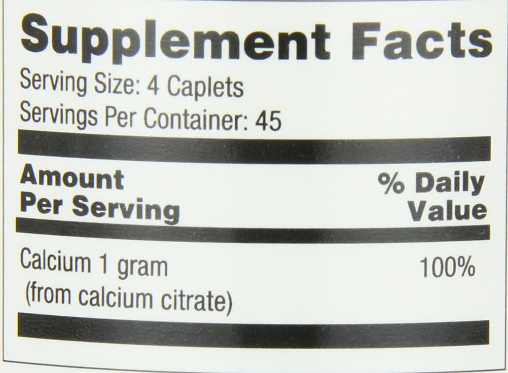 180 Caplets of Optimum Calcium Citrate Supplement for Bone Health and Support