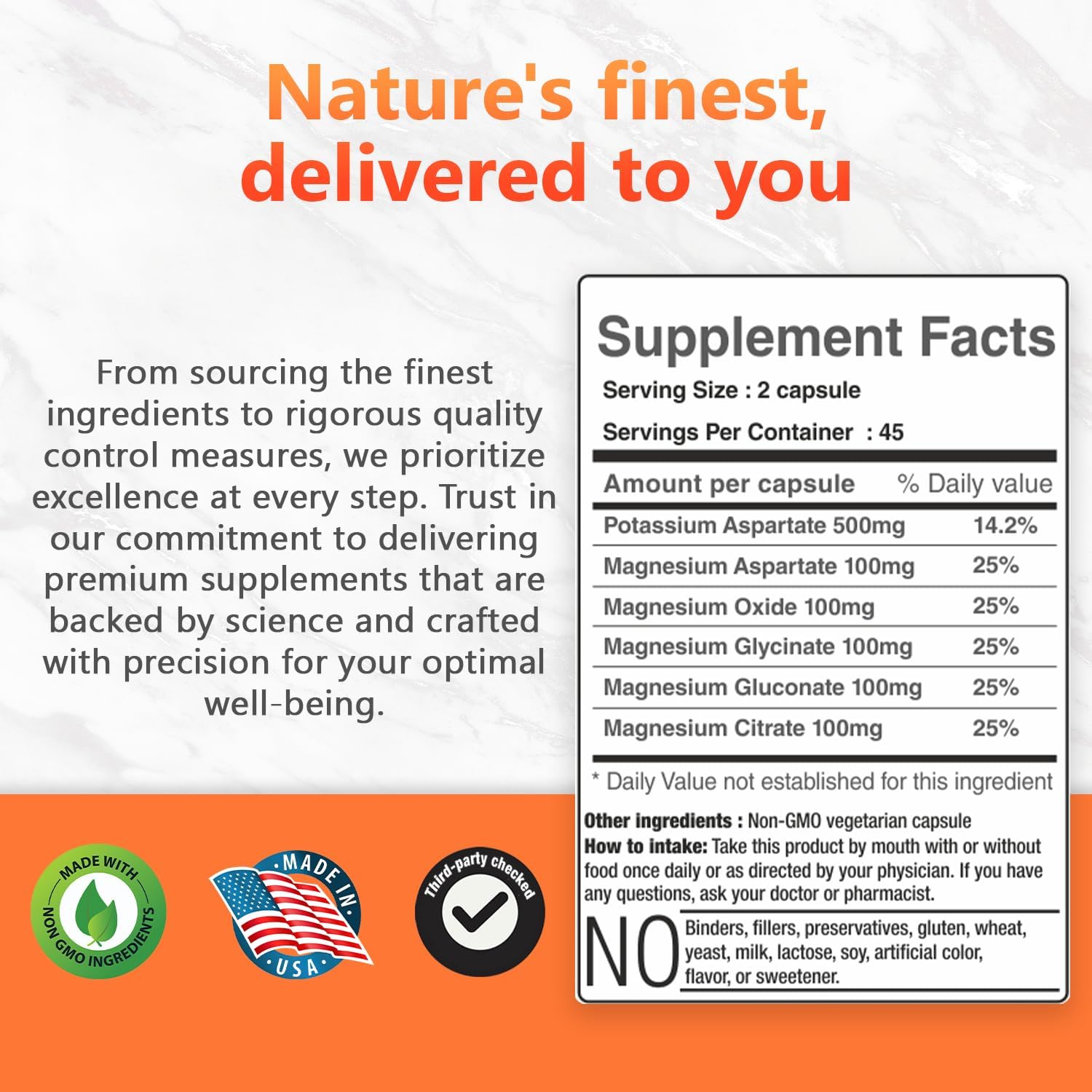 180 Capsules Invita Potassium Magnesium Supplement - High Absorption Complex for Cardiovascular, Muscles & Nerve Health - Non GMO & Gluten Free