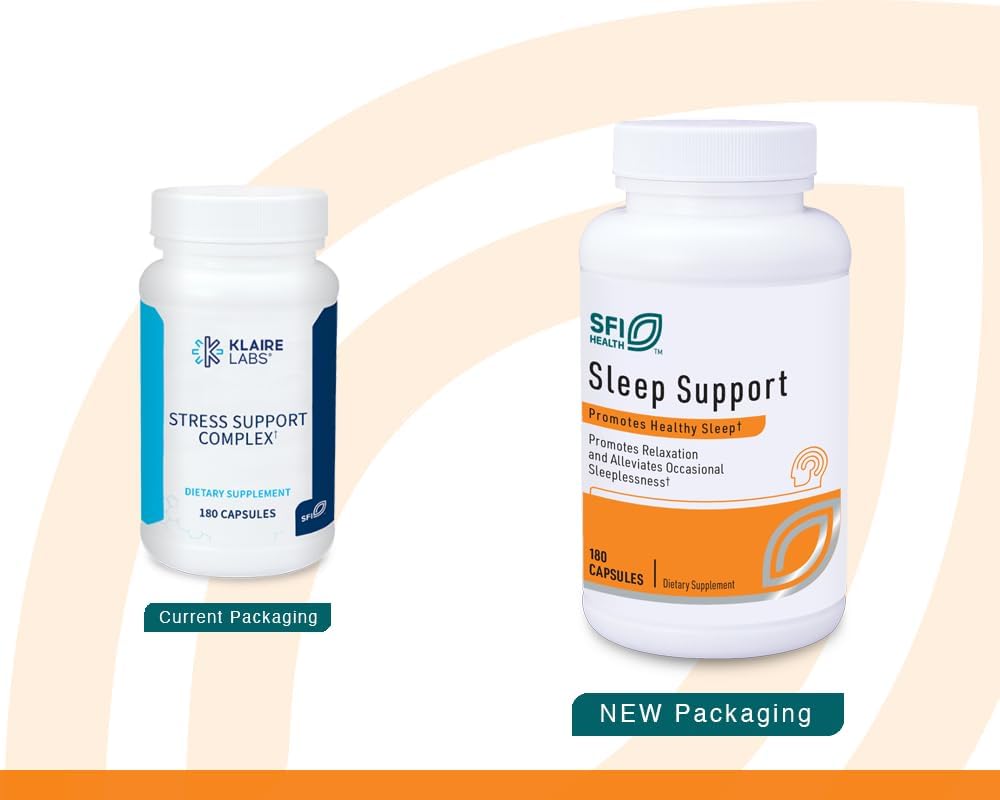 180 Capsules Klaire Labs Stress Support Complex - GABA, L-theanine & Valerian Adaptogenic Blend, Dairy & Wheat-Free