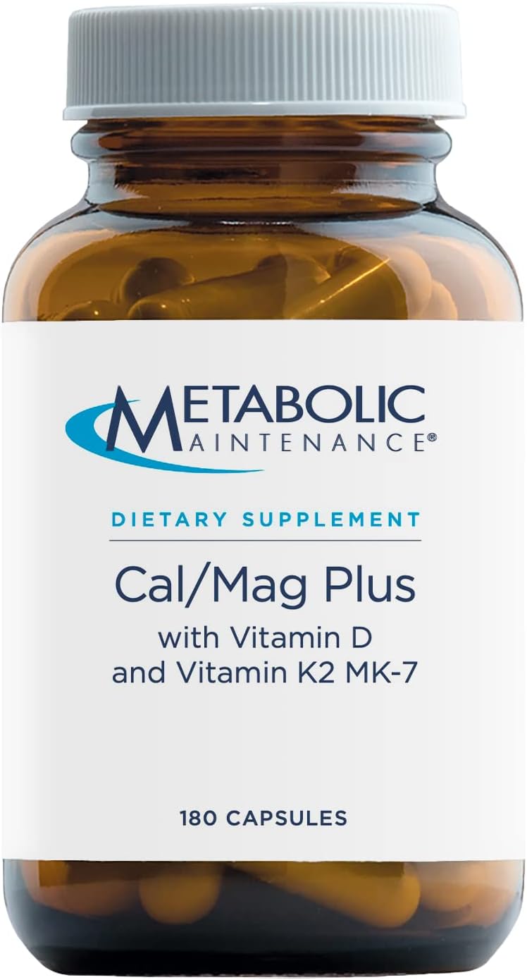 180 Capsules Metabolic Maintenance Cal/Mag Plus - Vitamin D3 + K2 - Bone, Nerve, Muscle Health Magnesium Calcium Supplement