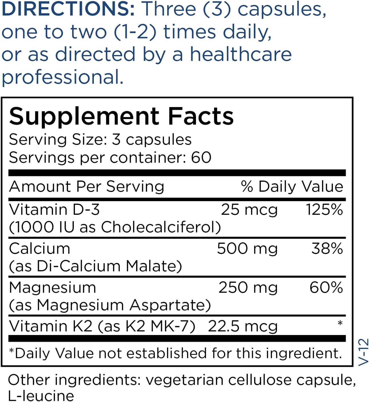180 Capsules Metabolic Maintenance Cal/Mag Plus - Vitamin D3 + K2 - Bone, Nerve, Muscle Health Magnesium Calcium Supplement