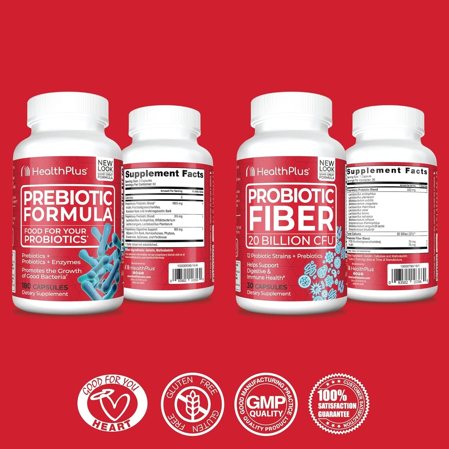 180 Capsules of Health Plus Prebiotic Formula & 30 Capsules of Probiotic Fiber Bundle (60 Servings)