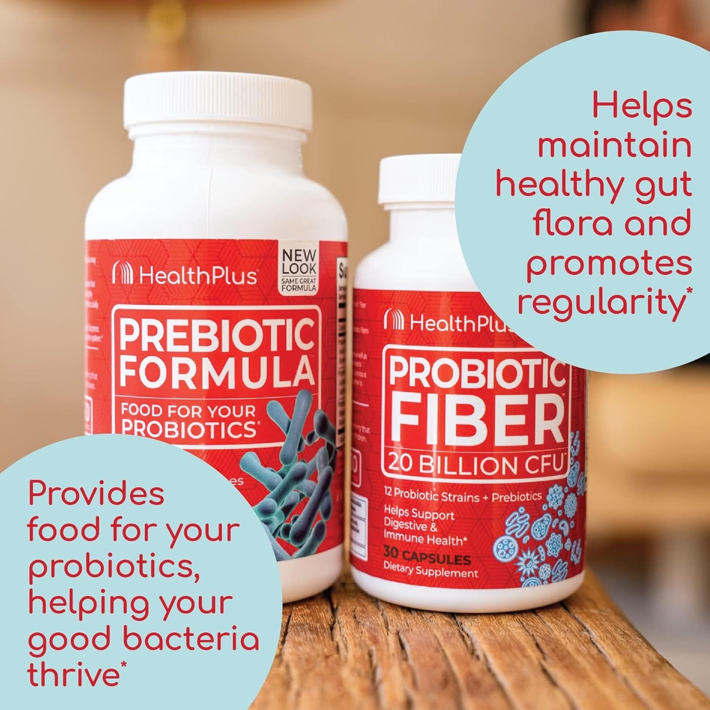180 Capsules of Health Plus Prebiotic Formula & 30 Capsules of Probiotic Fiber Bundle (60 Servings)