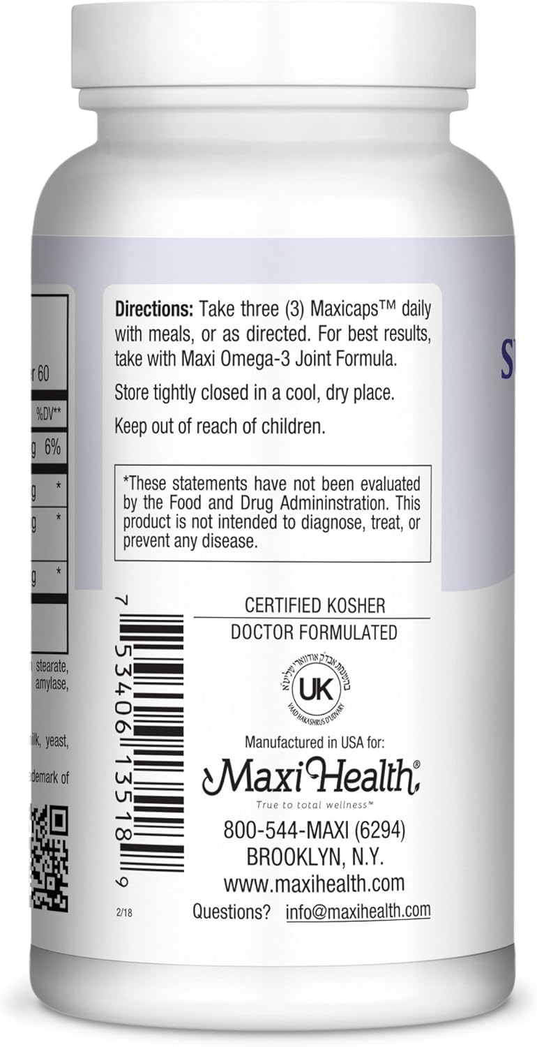 180 Capsules of Maxi Health Super Glucosamine Complex with MSM - Kosher Joint Formula