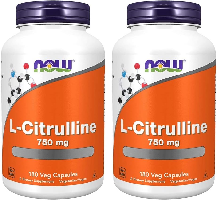 180 Capsules of Now Foods L-Citrulline 750 mg for Improved Blood Flow and Workout Performance