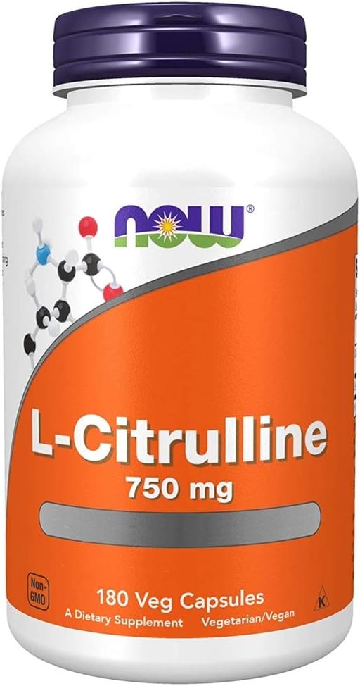 180 Capsules of Now Foods L-Citrulline 750 mg for Improved Blood Flow and Workout Performance