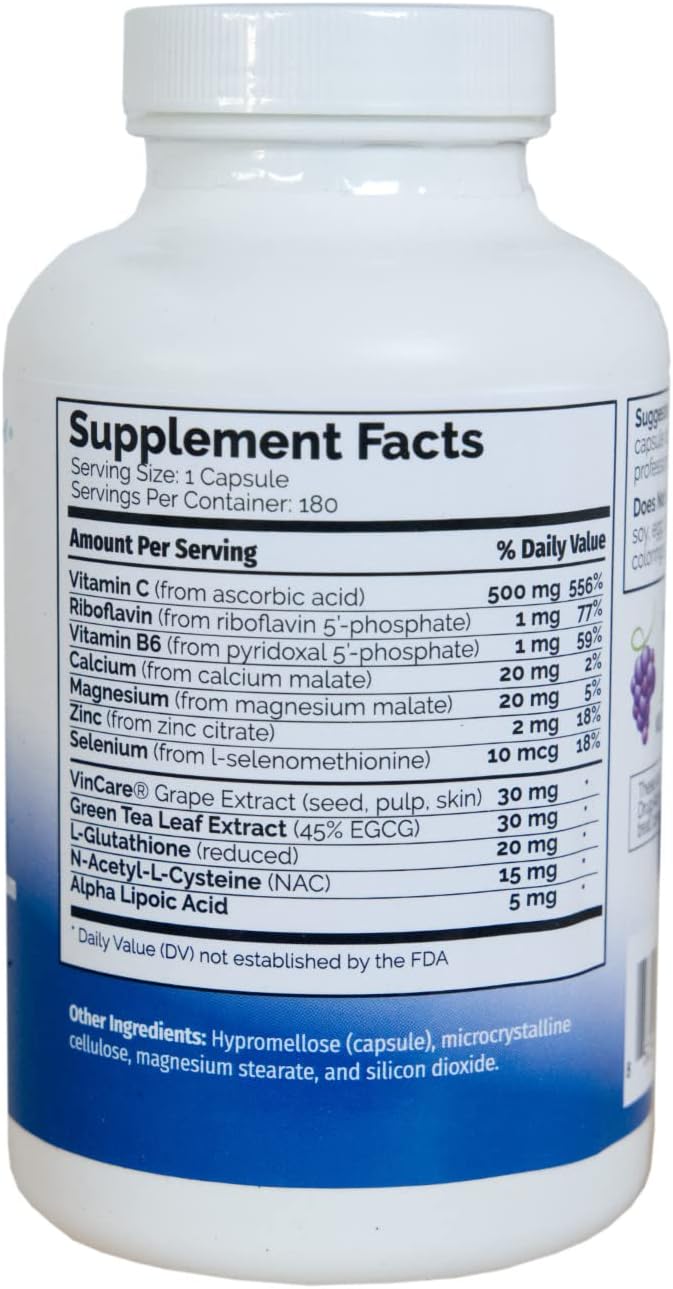 180 Capsules PDI Health Products Distributors Pro-C: Potent Nrf2 Activator & Vitamin C Antioxidant Supplement for Enhanced Free-Radical Protection