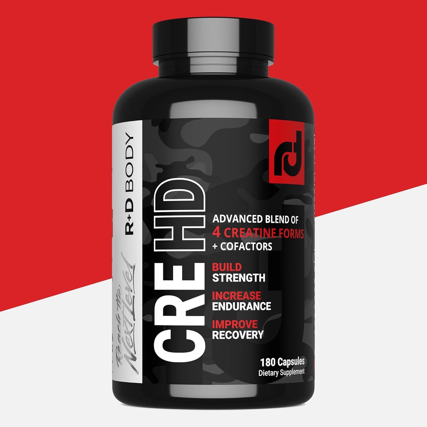 180 Capsules R+D Body CreHD with Advanced Creatine Blend + Cofactors for Lean Muscle Support, Endurance, and Recovery