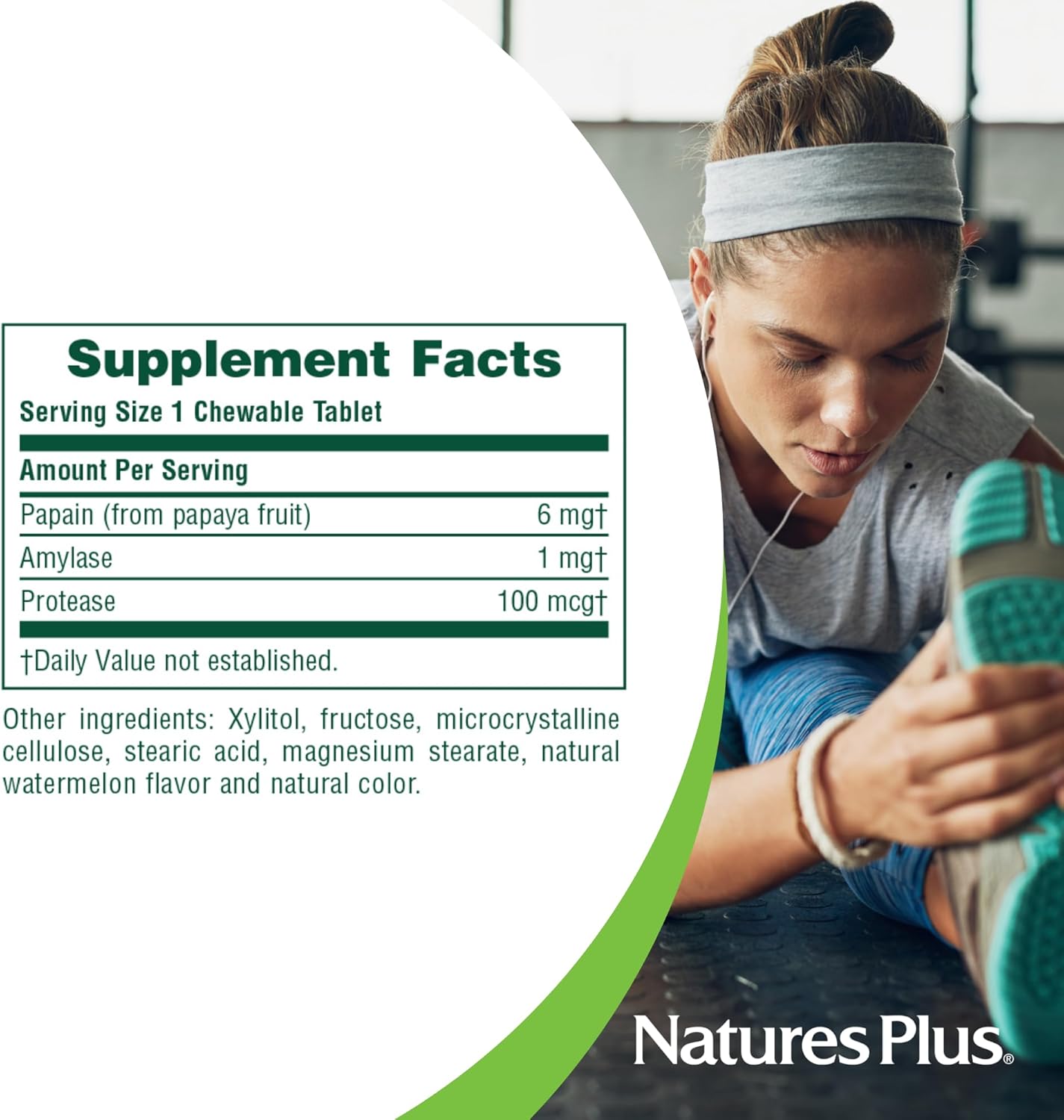 180 Chewable Papaya Enzyme Tablets - Natural Digestive Aid with Papain, Amylase, and Protease - 6 mg Papain per Tablet - 180 Servings