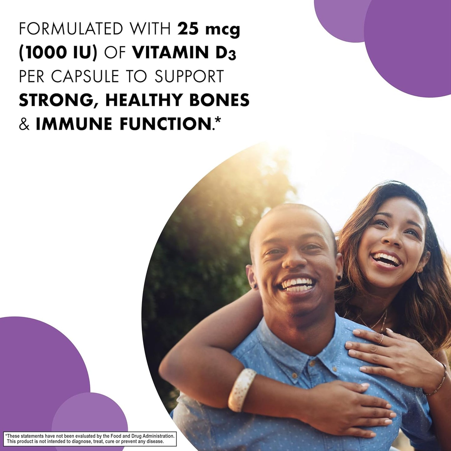 180 Count Bluebonnet Vitamin D3 1000 IU Vegetable Capsules for Immune Support