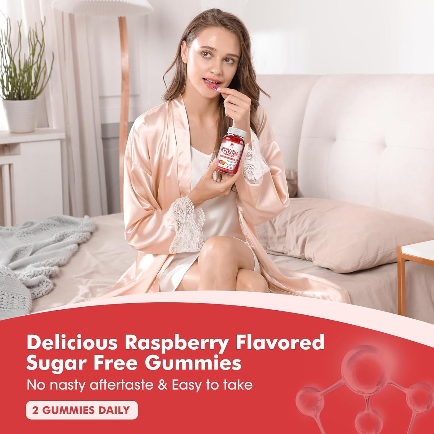 180 Count Lukaree Liver Cleanse Detox Gummies with Milk Thistle, Dandelion, Artichoke & Elderberry - Raspberry Flavor, No Sugar