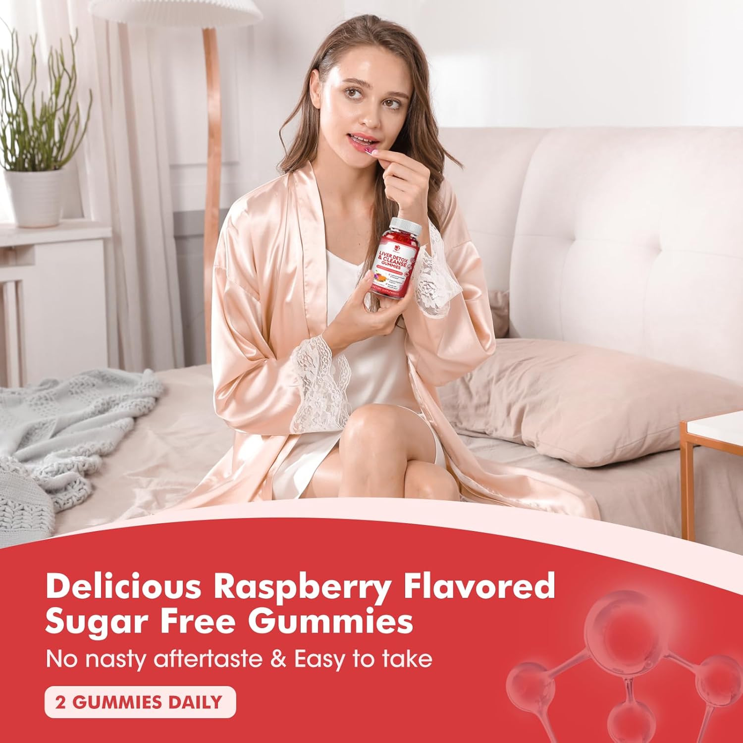 180 Count Lukaree Liver Cleanse Detox Gummies with Milk Thistle, Dandelion, Artichoke & Elderberry - Raspberry Flavor, No Sugar