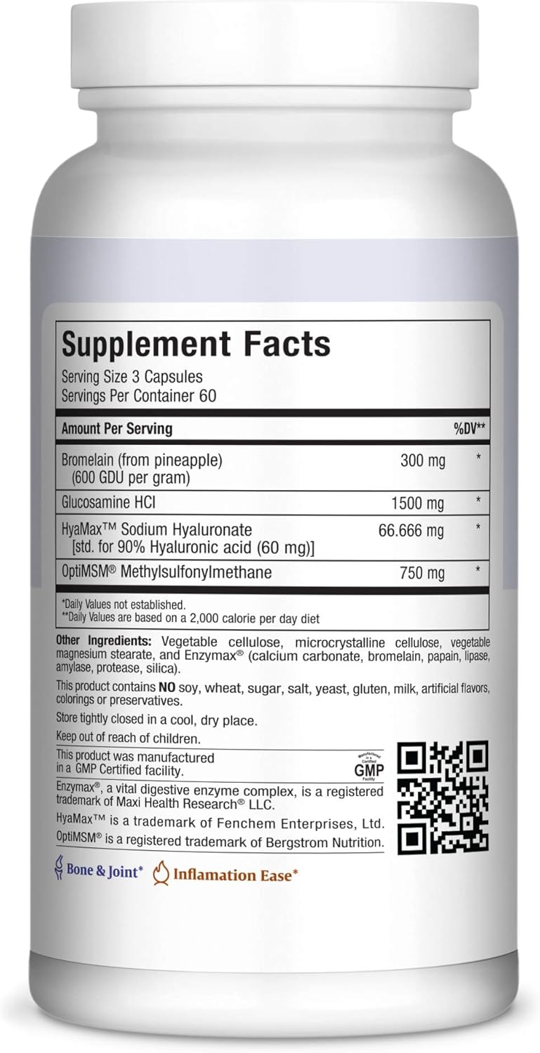 180 Count Maxi Health Premium Glucosamine Complex Supplement for Joint Support
