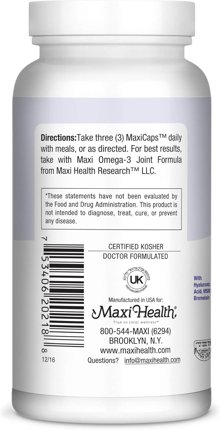 180 Count Maxi Health Premium Glucosamine Complex Supplement for Joint Support