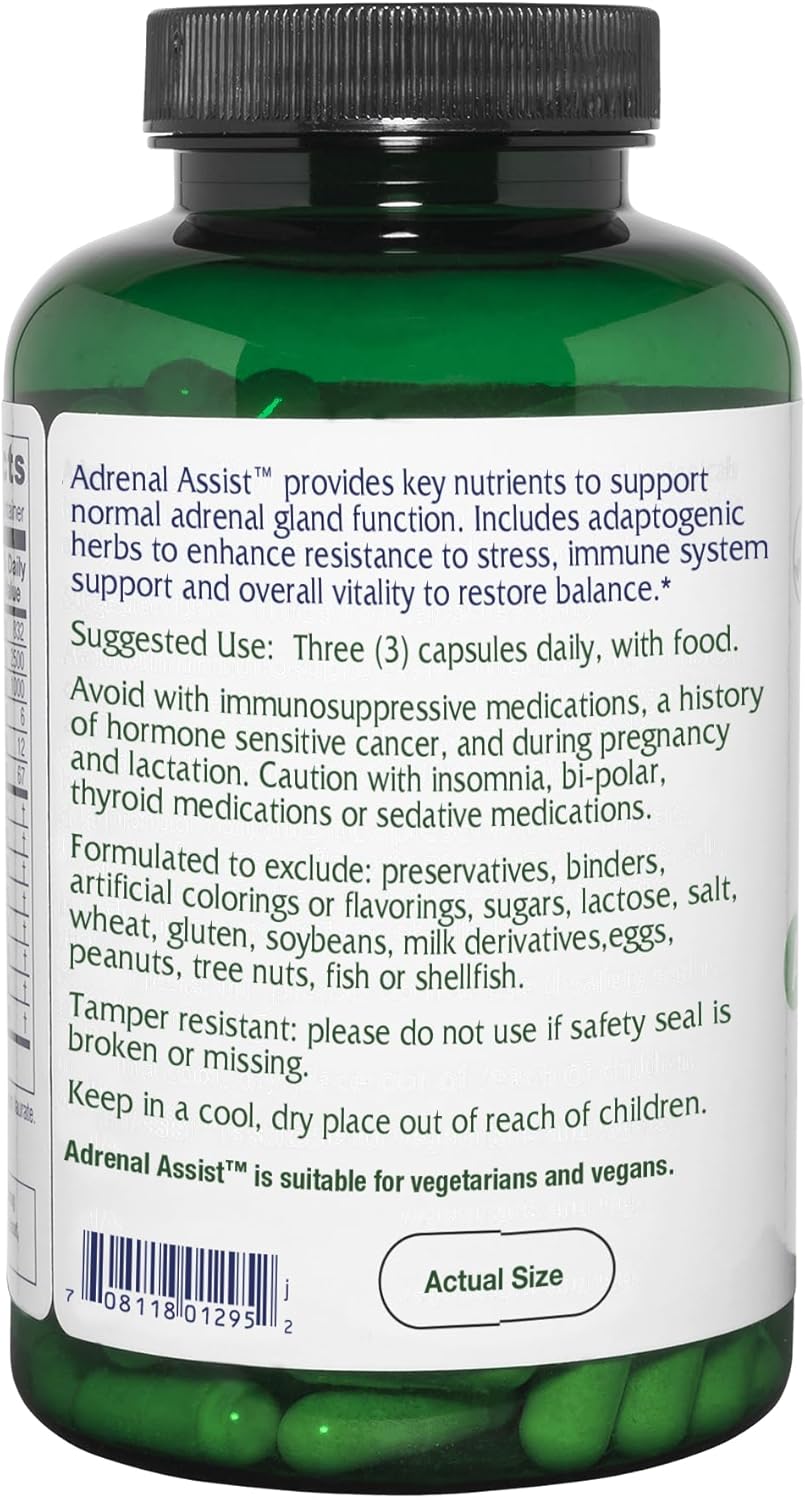 180 Count Vitanica Adrenal Assist Vegan Supplement for Adrenal Support