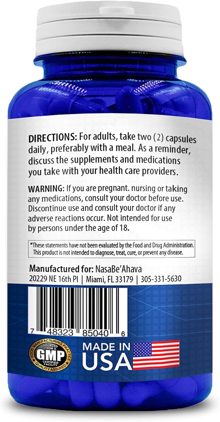 180 Day Supply of NasaBeahava Extra Strength Pterostilbene Capsules for Heart, Immune, and Brain Support