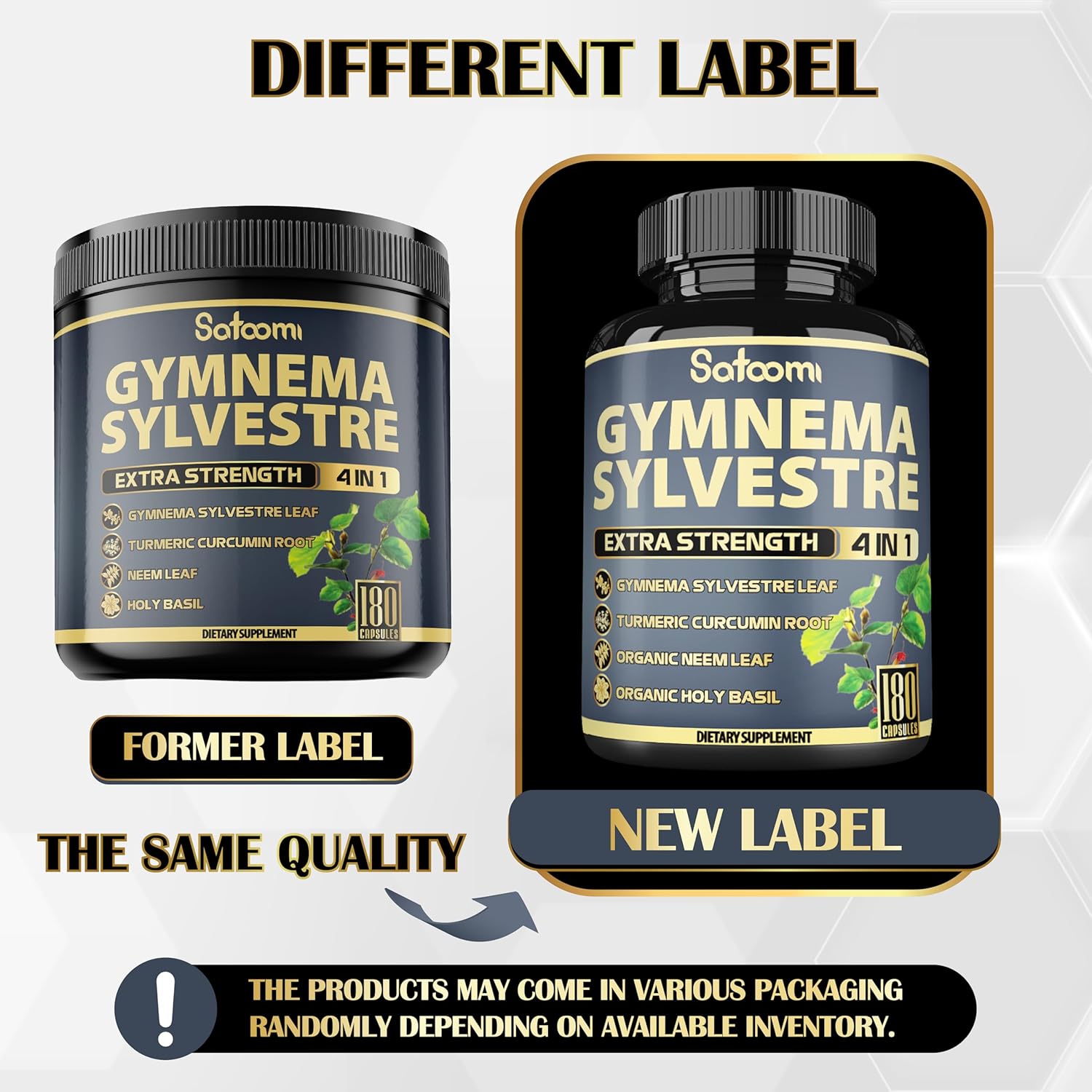 180 Satoomi Pure Gymnema Sylvestre Capsules Extract with Neem Leaf, Holy Basil & Turmeric - 6 Month Supply