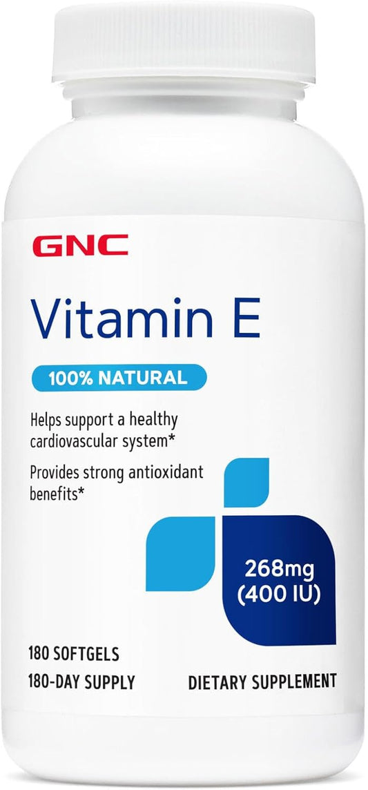 180 Softgels GNC Vitamin E 400IU for a Healthy Cardiovascular System